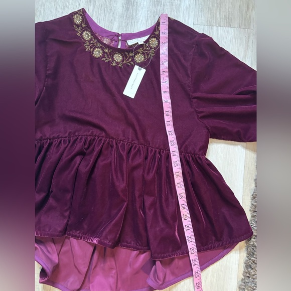 NWT Anthropologie Mayelle Velvet Babydoll Blouse Kavita Bhartia Medium - Picture 10 of 14